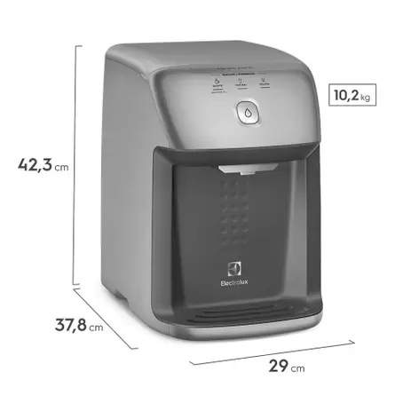Dimensões e peso do purificador de água PH41X